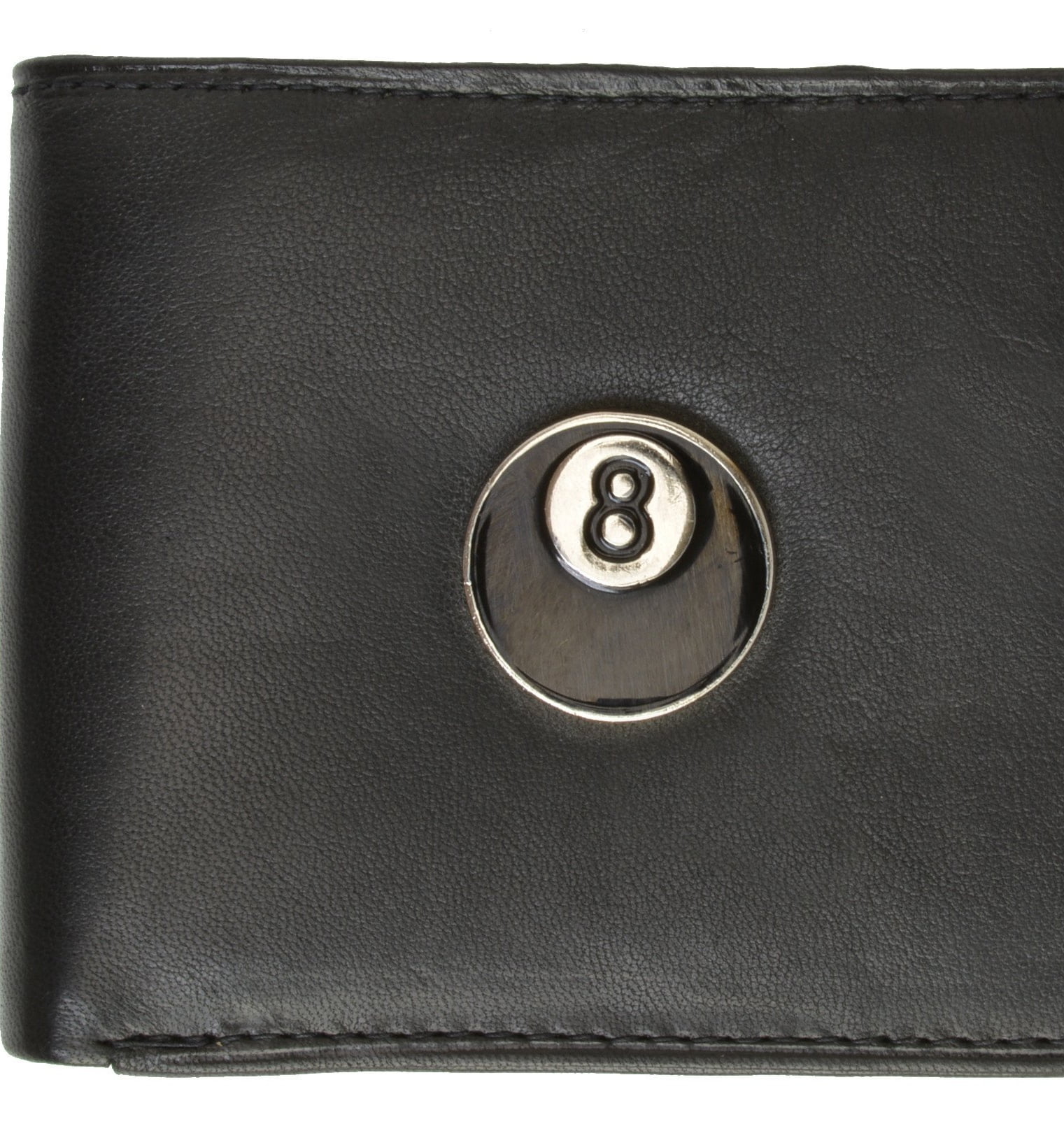 8 Ball Design Mens Genuine Leather Bifold Wallet 1146-7 (C) - Walmart.com