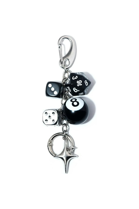 8 Ball Dice Charm Keychain - Cute Bag Purse Handbag Accessories - Y2K Aesthetic Key Chain for Women Men