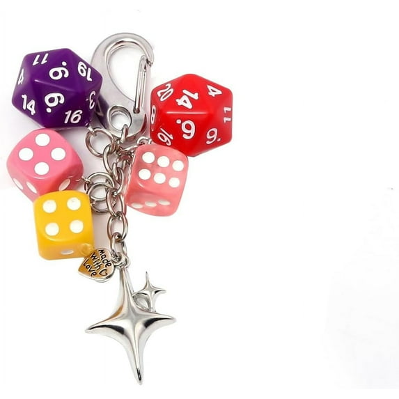 8 Ball Dice Charm Keychain - Cute Bag Purse Handbag Accessories - Y2K Aesthetic Key Chain for Women Men
