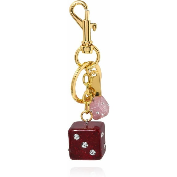 8 Ball Dice Charm Keychain - Cute Bag Purse Handbag Accessories - Y2K Aesthetic Key Chain for Women Men