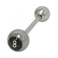 thumbnail image 1 of 8 Ball Logo Straight Barbell Tongue Ring, 1 of 5