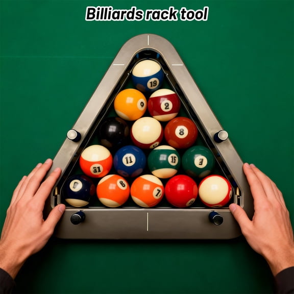 8-Ball PRO Precision Billiard Rack, Heavy Duty Solid Wood Triangle/Pool Ball Racks, Consistent Tight Rack Tool for Standard Pool Tables