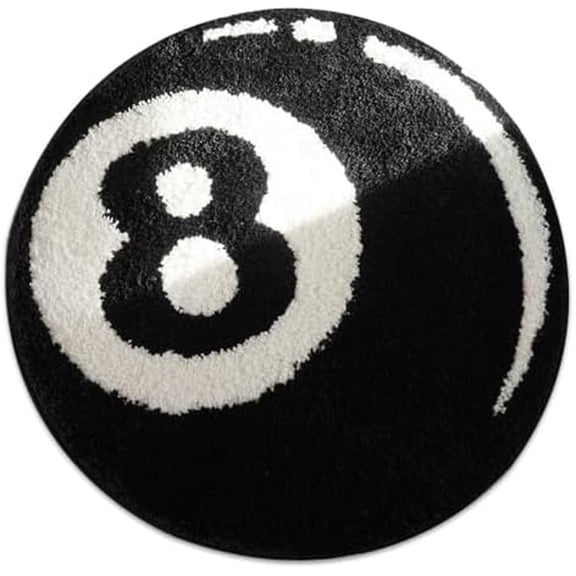 8 Ball Rug 32'' Round 8Ball Rug Soft and Abosorbent  Ball Rug Non Slip Flocking Area Rug Washable Decorative Carpet for Bedroom,Cool Rug, 32 Inch$$Home Decor, Kitchen, & Other