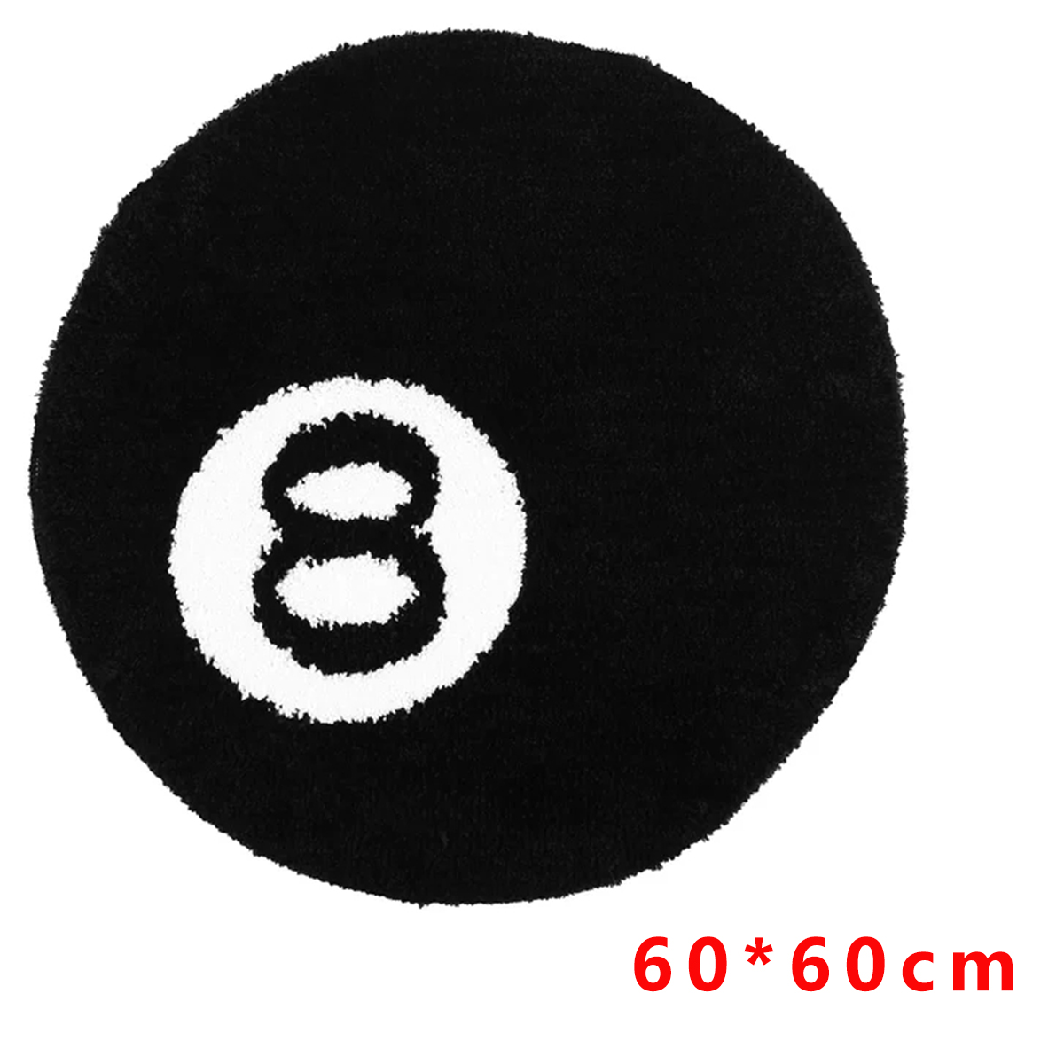 8 Ball Rug Black Round Carpet NonSlip Flocking Floor Rug Absorbent