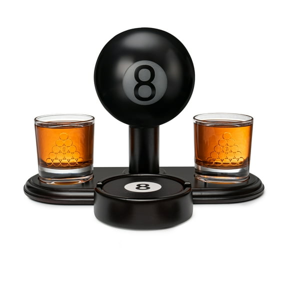 8 Ball Whiskey Decanter Set for Men with Whiskey Glass Set of 2. Liquor Decanter, Whiskey Gift Set, Gift for Men. Alcohol Pool Billiard Decanter Set