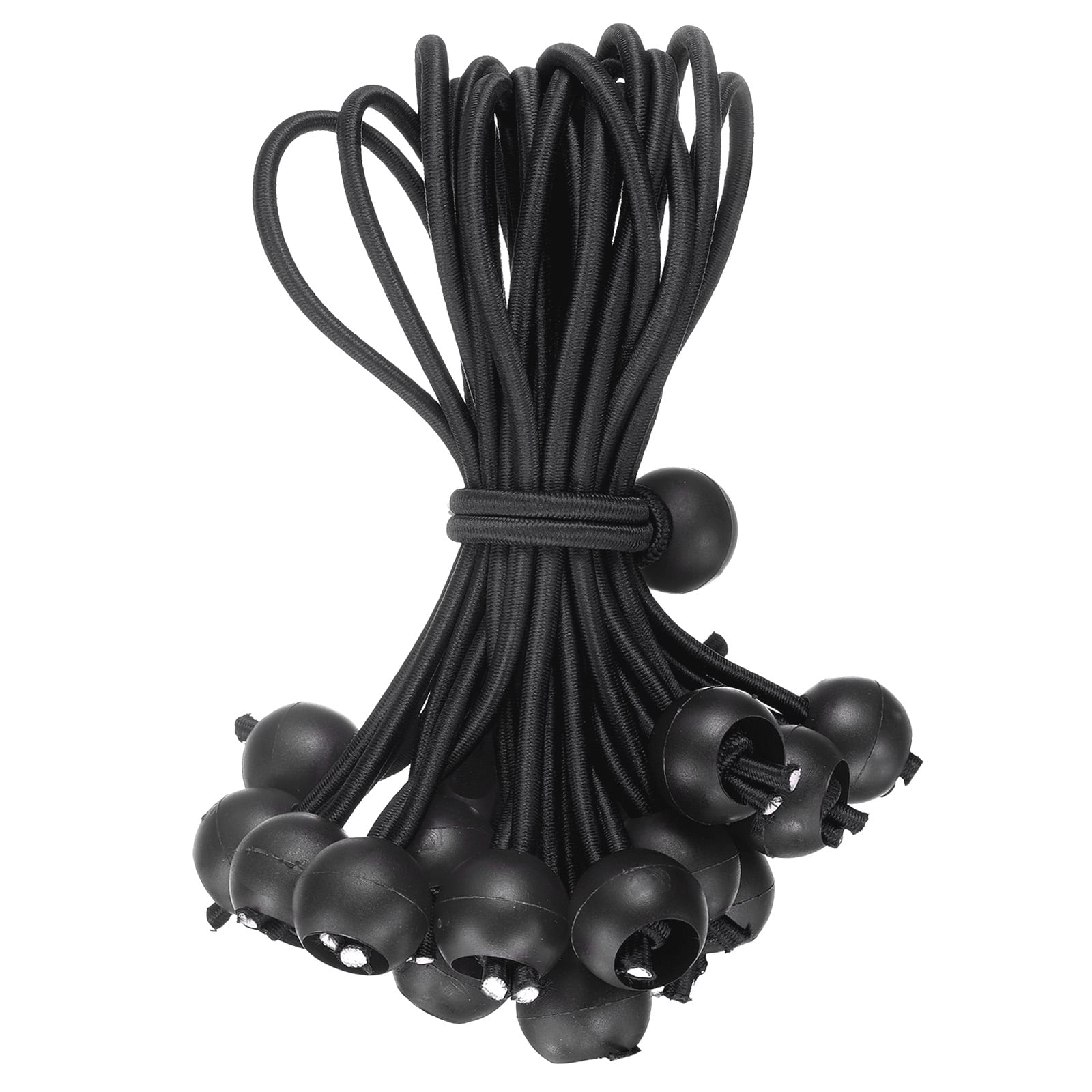 8" Balls Bungee Cords, 30 Pcs Bungee Cords with Balls Elastic Tarp Tie Downs for Tents(Red/Black)