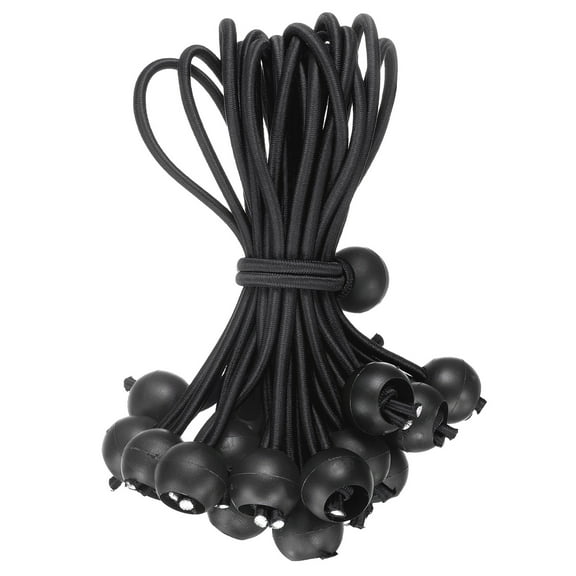8" Balls Bungee Cords, 30 Pcs Bungee Cords with Balls Elastic Tarp Tie Downs for Tents(Red/Black)