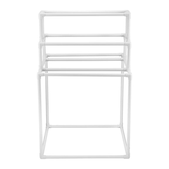 8-Bar Pvc Towel Rack, Freestanding Pool Towel Holder, Outdoor Indoor Drying Stand, White