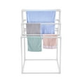 thumbnail image 1 of 8 Bar Towel Drying Rack - Outdoor PVC Towel Holder for Pool, Hot Tub, Bathroom - Freestanding Quilt Rack Organizer - Indoor/Outdoor White, 1 of 6
