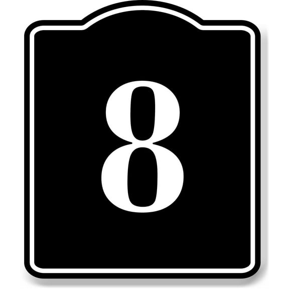 8 Bay Garage Door Plate Field Lane Gate Number BLACK Aluminum Composite Sign