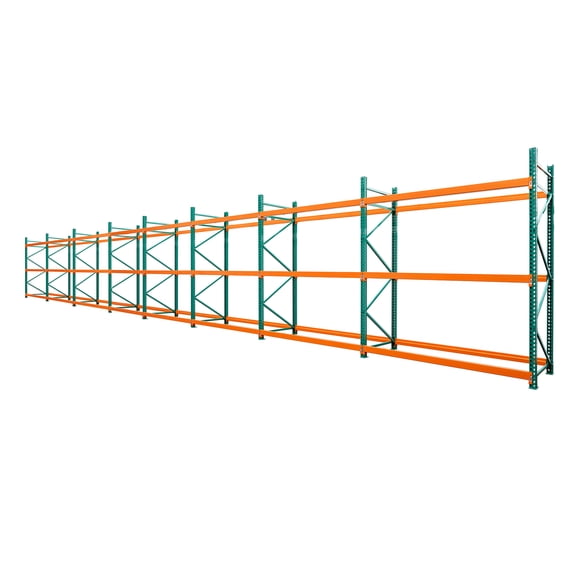 8-Bay Industrial Pallet Rack, 4062 lbs per Bay, 96-Inch Beams