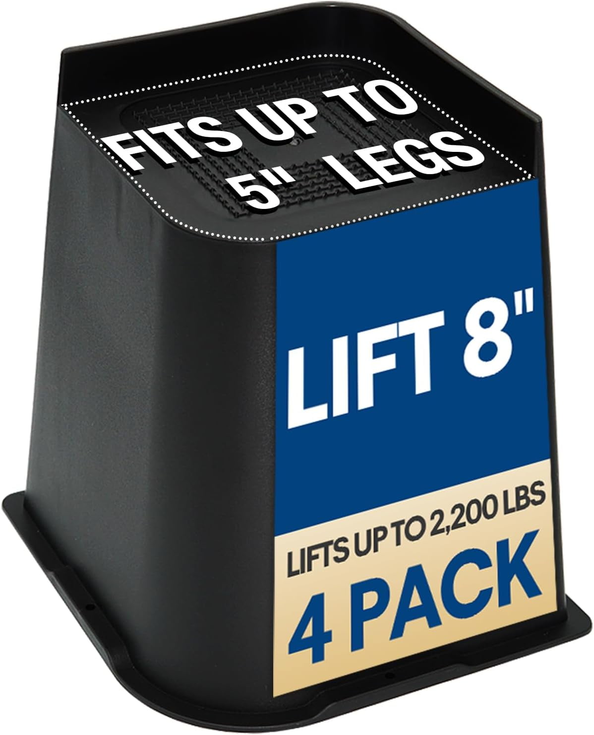 8" Bed Risers HeavyDuty Lifter for Furniture, Sofas, Couch & Tables