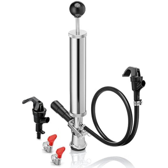 8" Beer Keg Tap Pump, D System Keg Party Pump for US Sankey keg Stainless Steel Probe Coupler Keg Hand Taps with Beer Line Faucet parts,Gift for Picnic, Homebrew$$Home Decor, Kitchen, & Other