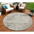 thumbnail image 1 of 8' Beige And Gray Round Abstract Washable Indoor Outdoor Area Rug, 1 of 5