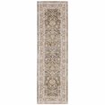 thumbnail image 1 of 8' Beige Grey Machine Woven Oriental Indoor Runner Rug, 1 of 3