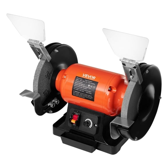 8" Bench Grinder 550W 5.0A 36/60-Grit 2000-3450RPM w/ Adj Shield & Wheels