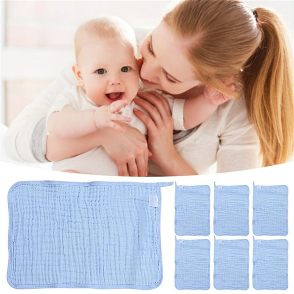 8* Bibs 8 Pack Muslin Burp Cloths Burp Clothes Burp Rags for Boy Girls Muslin 6 Large 20''X10'' Cotton Hand Washcloths Soft Absorbent Towel