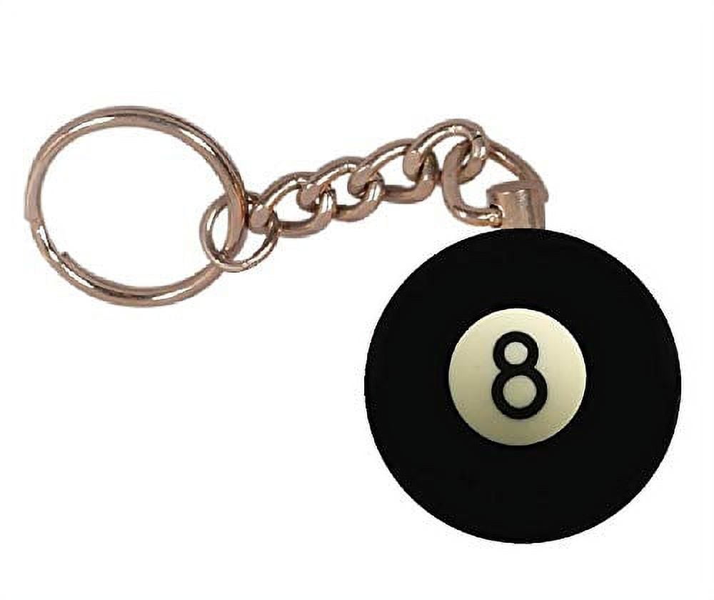 8 Billiard Pool Key Chain 1.5 Inch Diameter