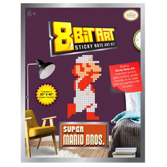 Firey Notes Mario 8-Bit Art 20 x 40 Fire Mario Sticky Note Art Kit - Walmart.com