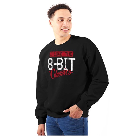 8 Bit Classic Gamer Retro Arcade Nerd Sweatshirt for Men or Women Brisco Brands X