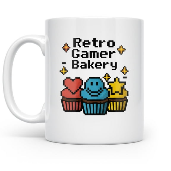 8-Bit Cupcake Delight, 11oz mug for retro gamers and pixel art morning coffee breaks