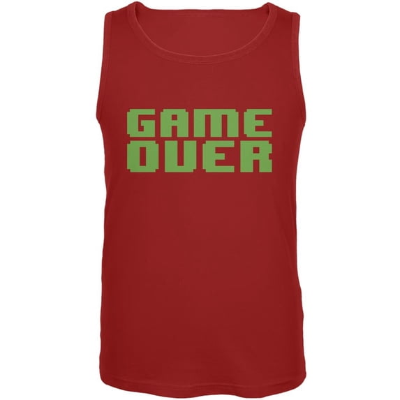 8 Bit Game Over Red Adult Tank Top - Medium