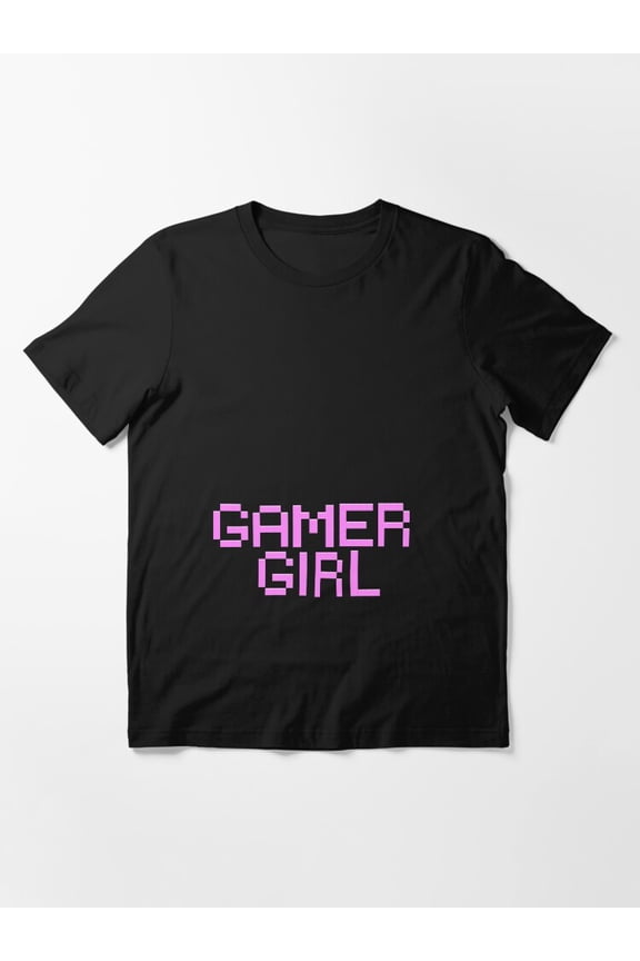 8-Bit Gamer Girl Essential Retro Pixel Video Gaming Console Design Unisex T-Shirt up to Size 5XL
