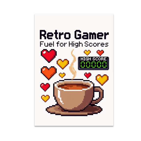 8-Bit Gaming Decor - Retro Gamer - 13x19 Poster Print