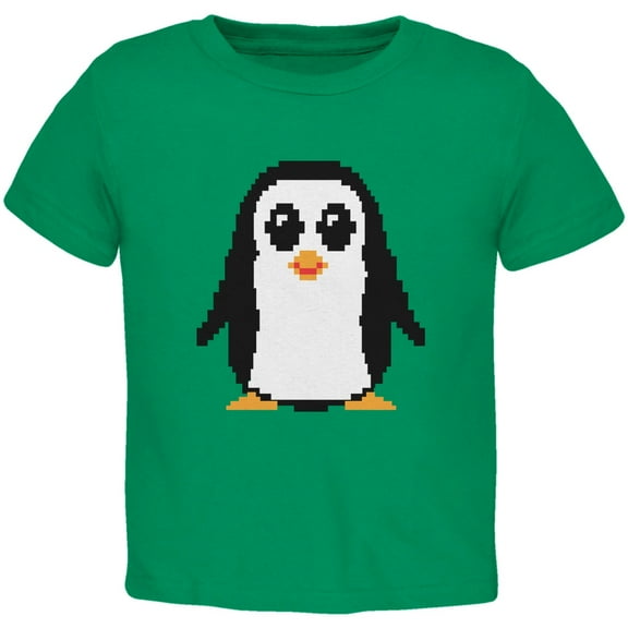 8 Bit Penguin Kelly Green Toddler T-Shirt - 3T