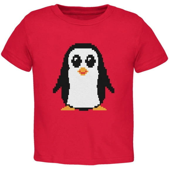 8 Bit Penguin Red Toddler T-Shirt - 2T