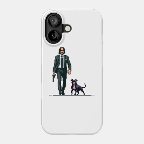8 Bit Pixel Action Assassin Dog Graphic Protective Phone Case for iPhone 11-17