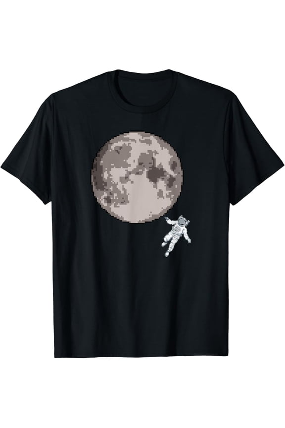 8-Bit Pixel Art Astronaut To The Moon T-Shirt, Unisex T-Shirt