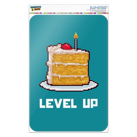 8-Bit Pixel Retro Cake Level-up Game Gamer Home Business Office Sign