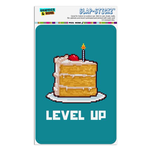 8-Bit Pixel Retro Cake Level-up Game Gamer Home Business Office Sign