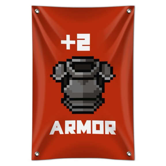 8-Bit Pixel Retro Plus Two Armor Gamer Game Home Business Office Sign