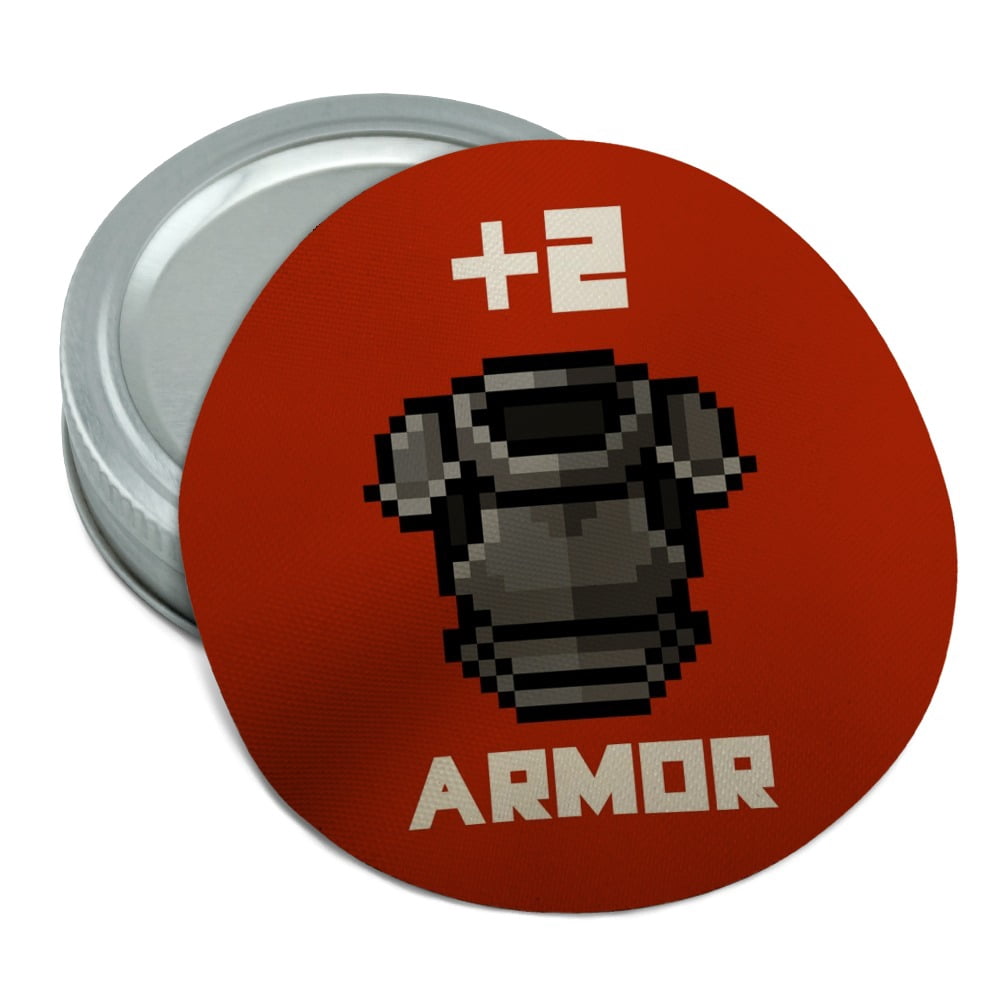8-Bit Pixel Retro Plus Two Armor Gamer Game Round Rubber Non-Slip Jar ...