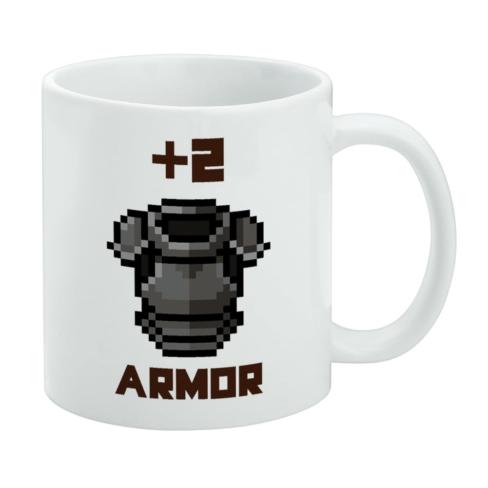 8-Bit Pixel Retro Plus Two Armor Gamer Game White Mug - Walmart.com