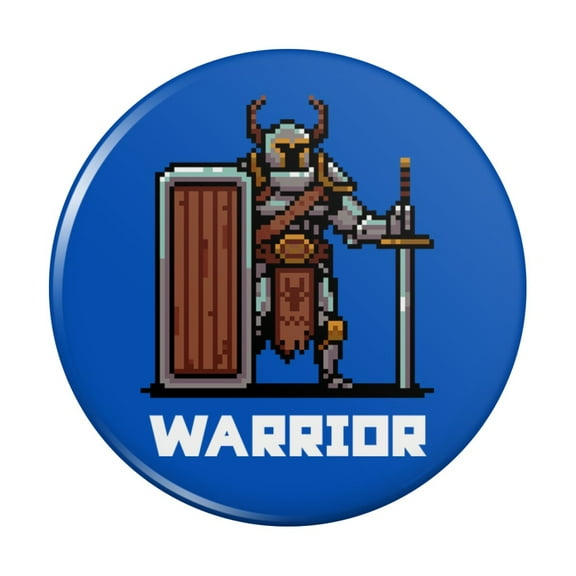 8-Bit Pixel Retro Warrior Knight Fighter Games RPG  Kitchen Refrigerator Locker Button Magnet