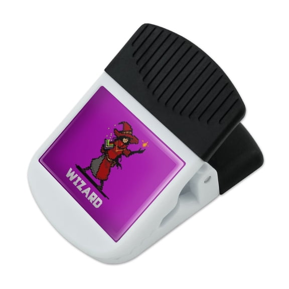 8-Bit Pixel Retro Wizard Mage Caster Games RPG  Refrigerator Fridge Magnet Magnetic Hanging Hook Note Snack Clip