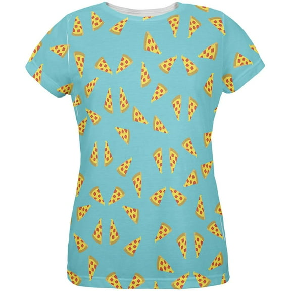 8 Bit Pizza Slices All Over Womens T-Shirt - Small