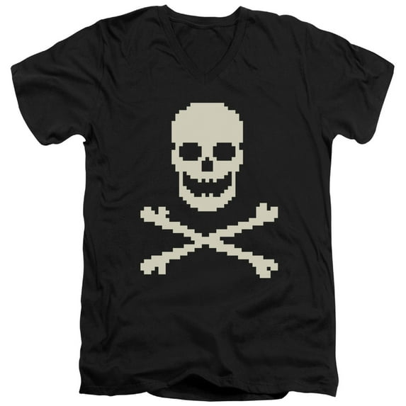 - 8 Bit Roger - Slim Fit V Neck Shirt - Small