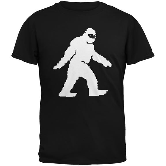 8-Bit Sasquatch Black Adult T-Shirt - Small