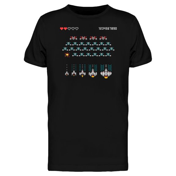 8 Bit Scroller T-Shirt Men -Image by Shutterstock, Male 3X-Large