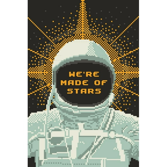 8-Bit Space Collection, Astronaut, We Are Made Of Stars (12x18 Wall Art Poster, Room Decor)
