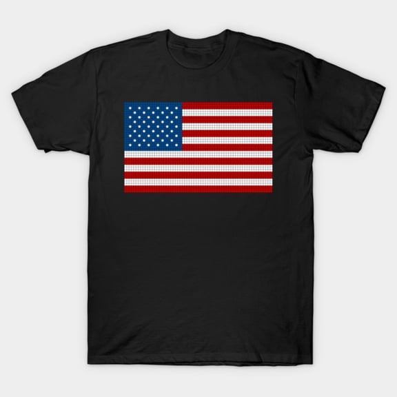 8-Bit Stars And Stripes Pixel Art American Flag Retro 80s Video Game Style Unisex T-Shirt