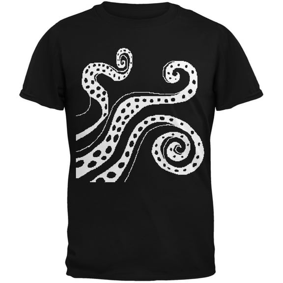 8-Bit Tentacles Black Adult T-Shirt - Large