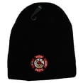 thumbnail image 1 of 8" Black Fire Fighter Dept. First In Last Out Embroidered Beanie Skull Cap Hat, 1 of 2