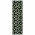 thumbnail image 1 of 8' Black Ivory Machine Woven Geometric Diamonds Indoor Runner Rug, 1 of 2