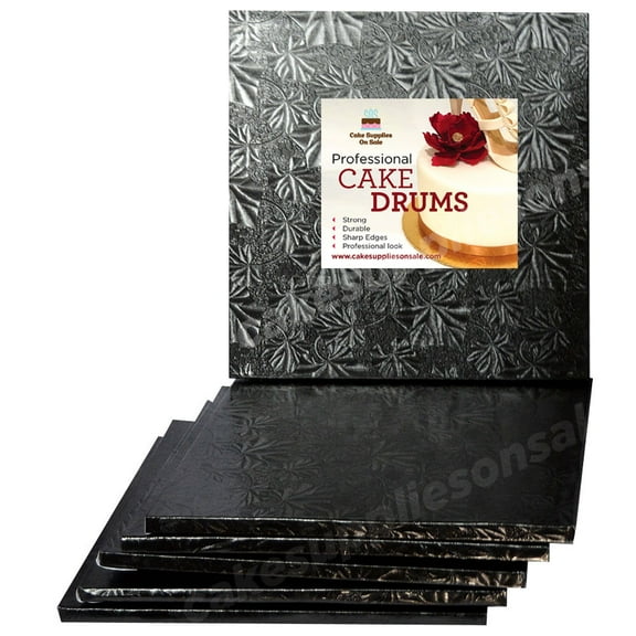 8" Black Square Drum 1/2", 6 count
