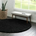 thumbnail image 1 of Unique Loom Everyday Shag Collection Area Rug - Solid (7' 10" Round Black), 1 of 5
